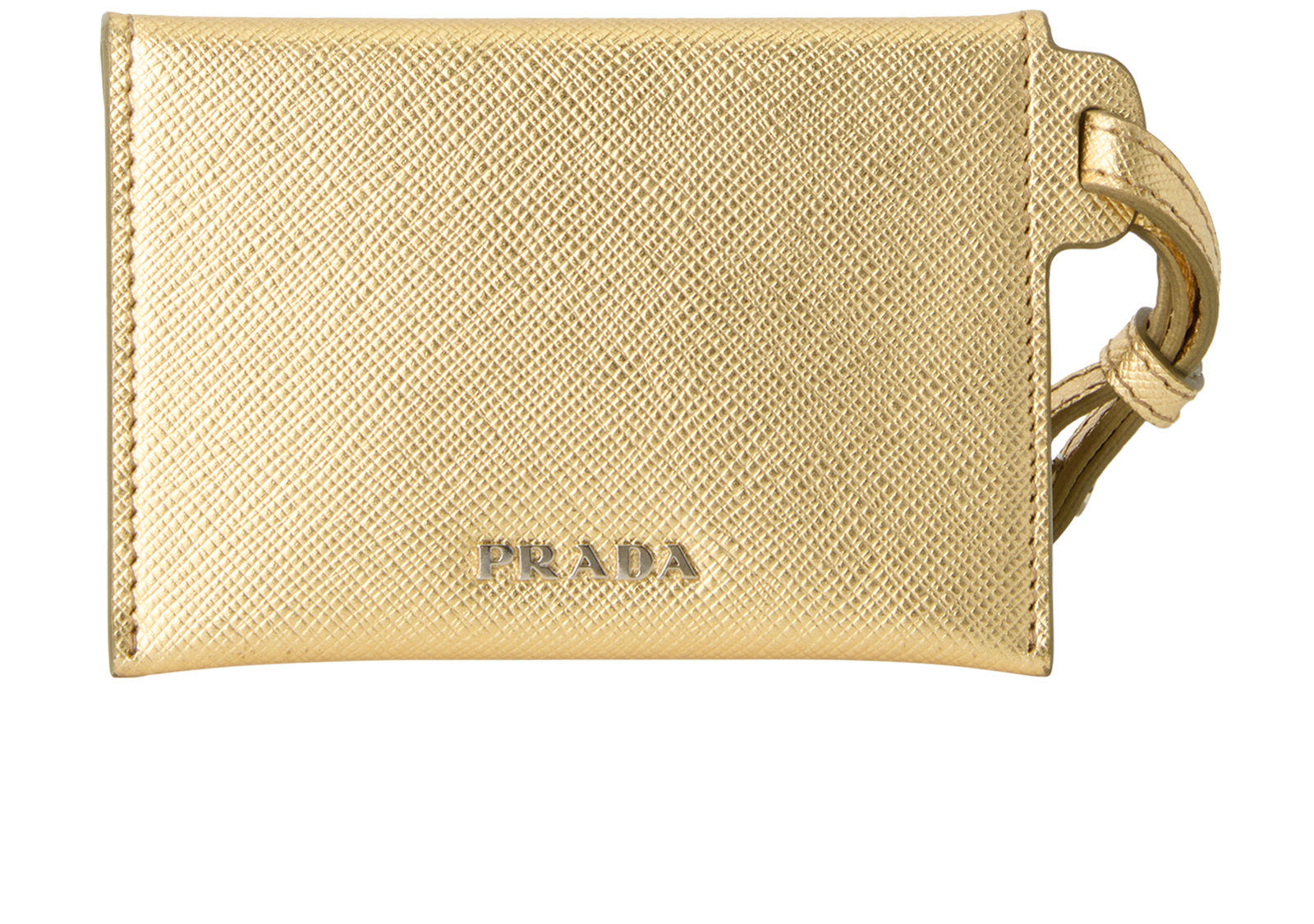 Prada Badge Holder, &pound;140, Accessories, Gold, Leather, Back view